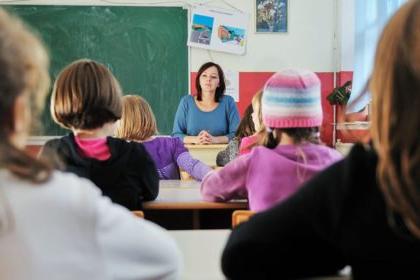 teacher with young class